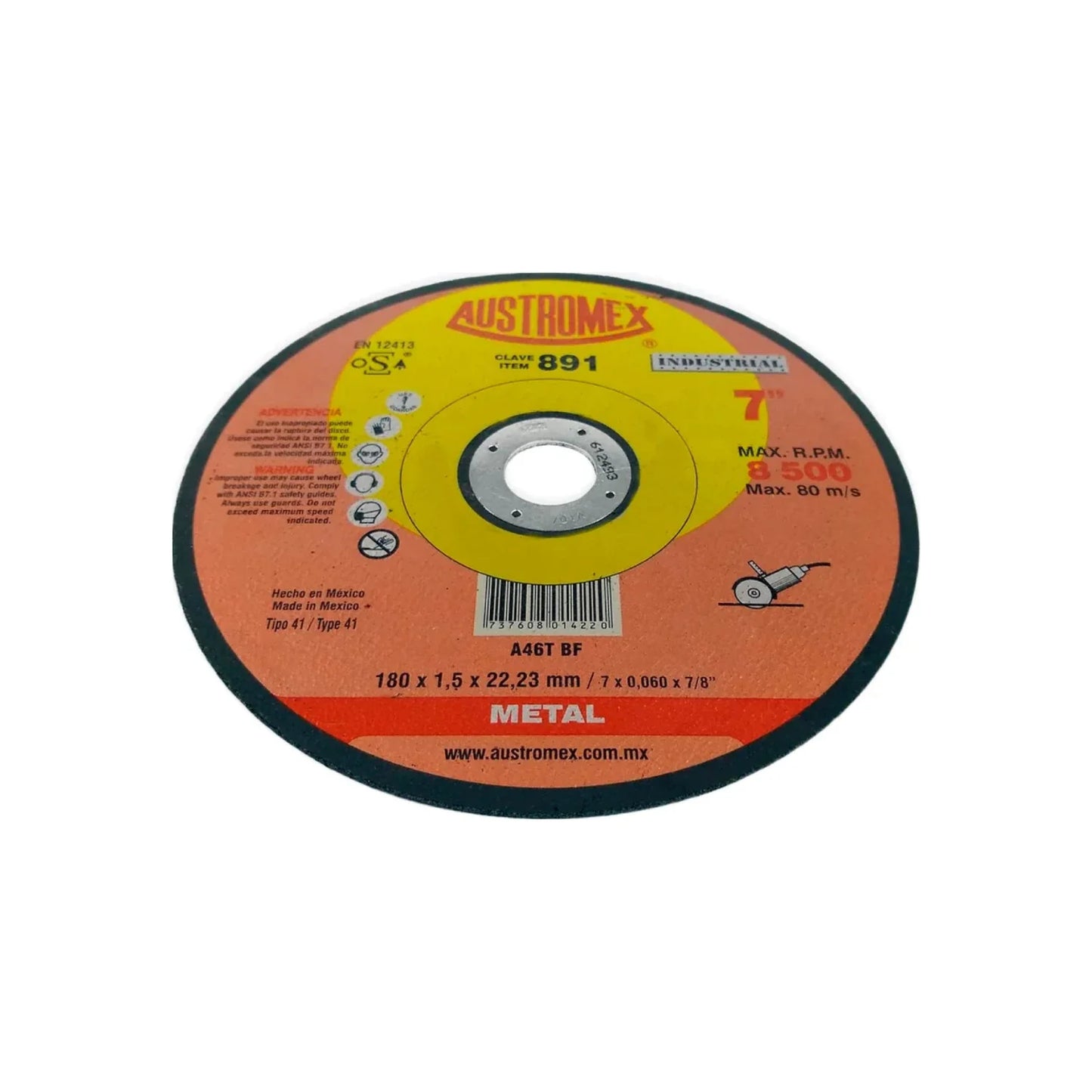 Disco 7" corte metal Austromex 891