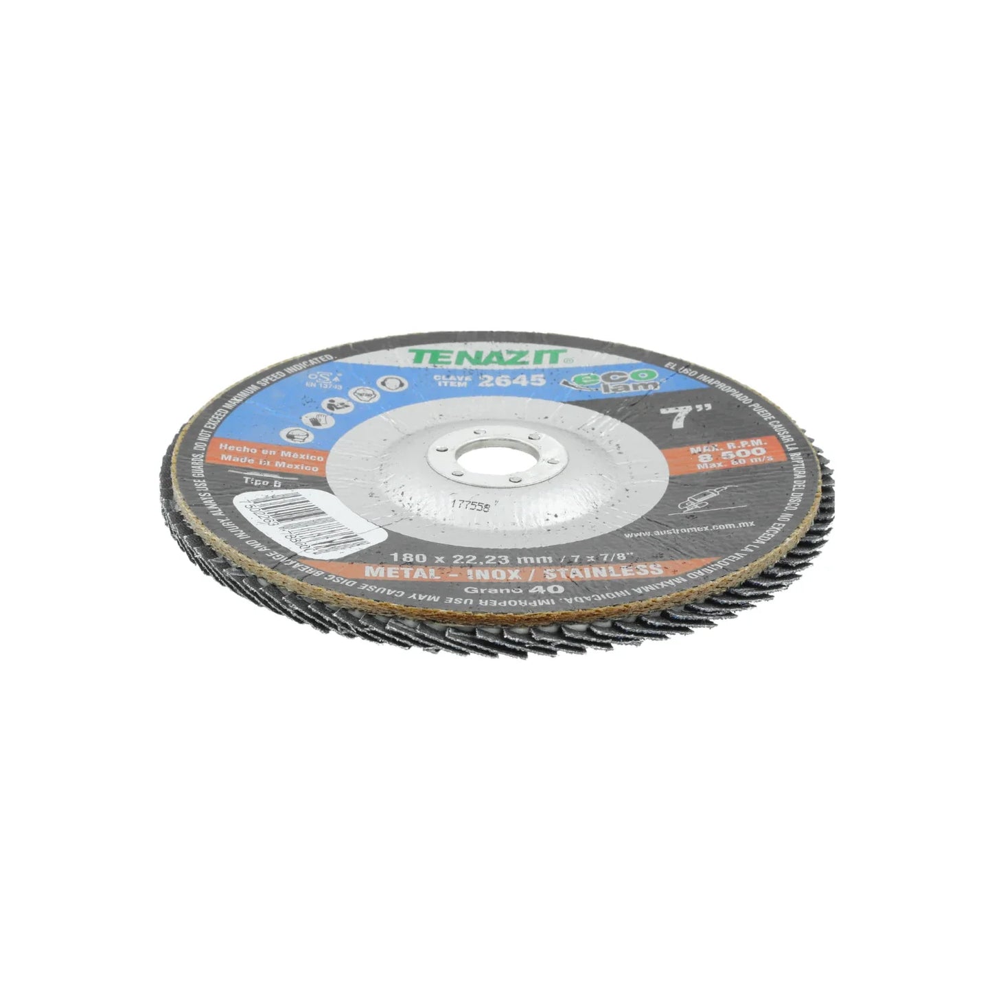 Disco 7 laminado grano 40 Tenazit 2645