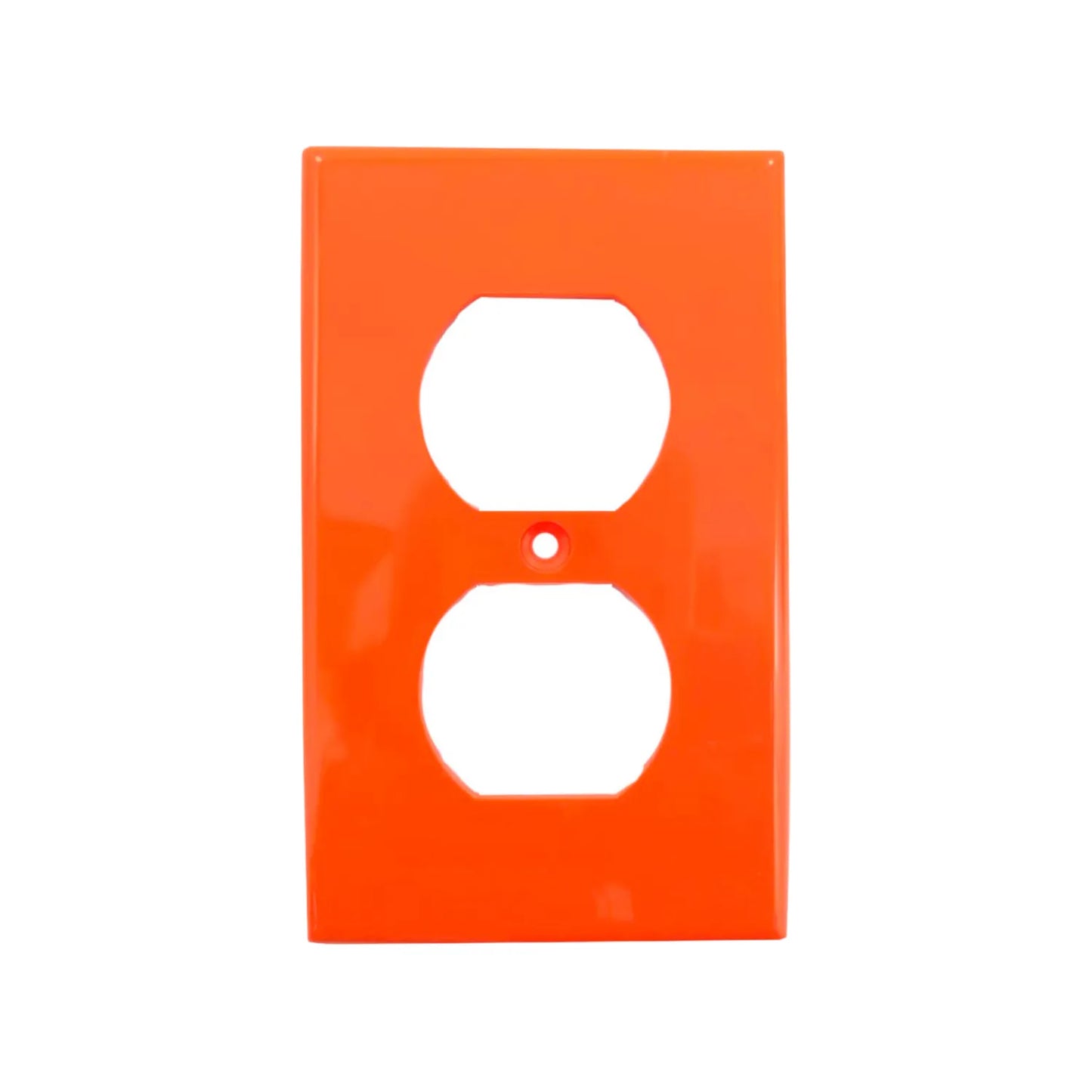 Fabricada de plástico ABS,Acabado naranja.,Placa de 2 módulos.