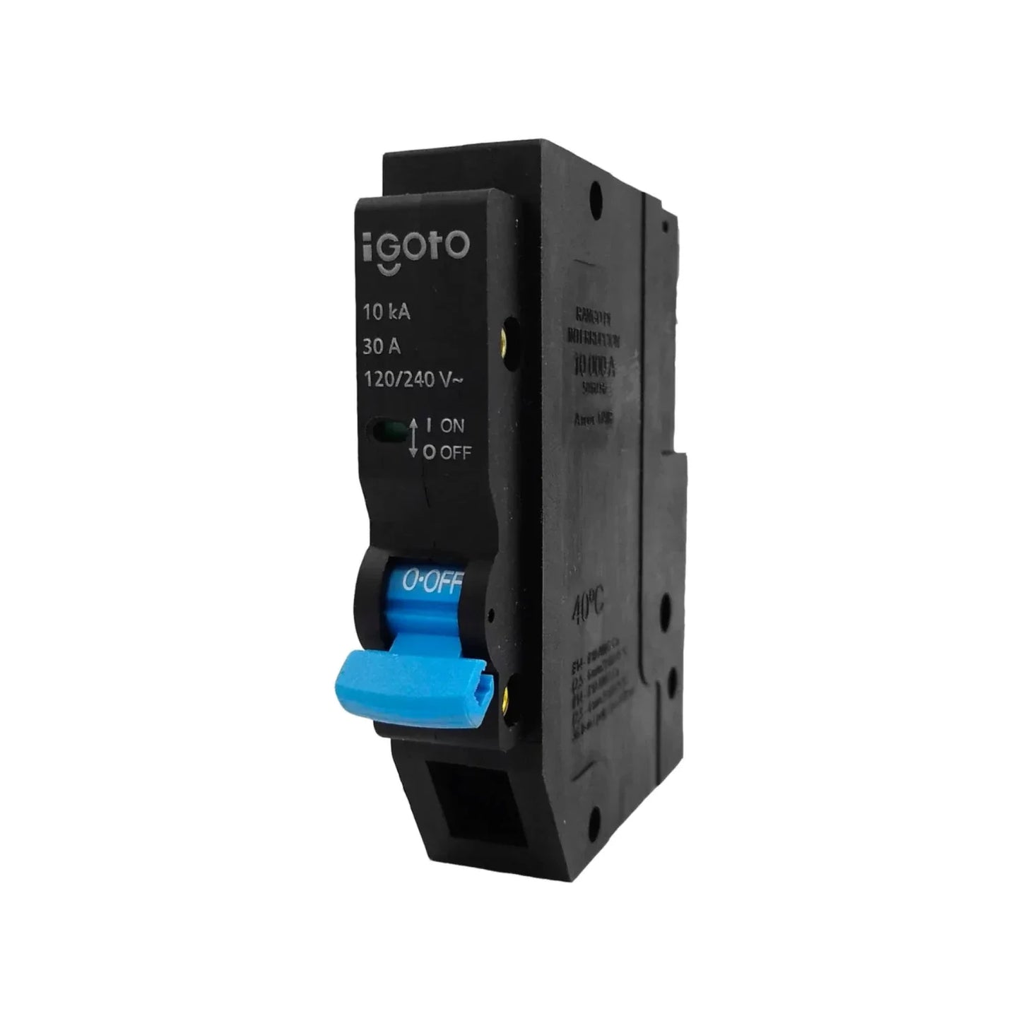 Para uso doméstico, comercial e industrial.,Pastilla termo magnética que protege sobrecargas y cortocircuitos.,Interruptor termo magnético de 30amp.,Tensión 120 / 240 V,Frecuencia: 60 Hz