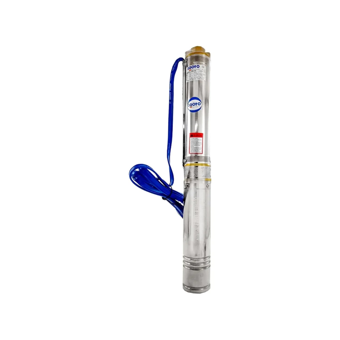 Bomba sumergible tipo bala.,Potencia: 3/4 HP,Caudal máximo: 50 litros por minuto.,Altura: 50 metros.,Succión: 1 1/4",Salida: 1 1/4",Sumergible hasta 13 metros.,Embobinado de cobre con protección térmica.,Capacitador integrado.