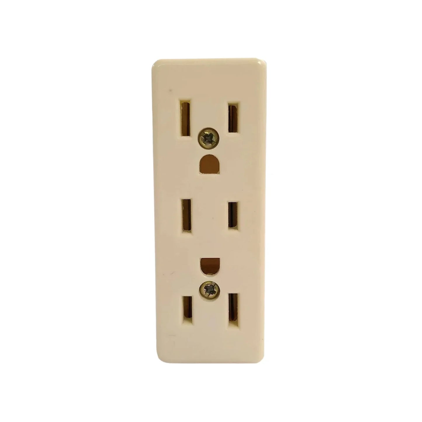 Fabricado de baquelita.,Contacto aterrizado triple con clavija.,125 V – 10 A,Color marfil.