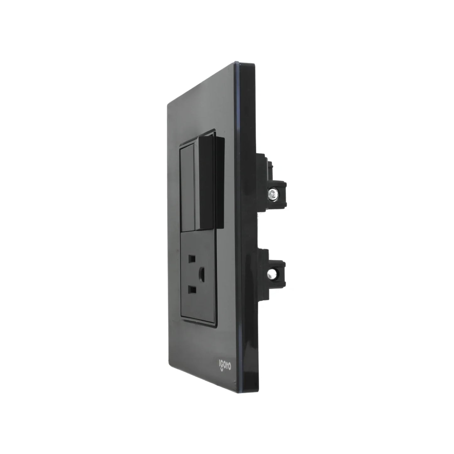 Placa 1 apagador escalera/1 contacto crystal Igoto CRIS2007