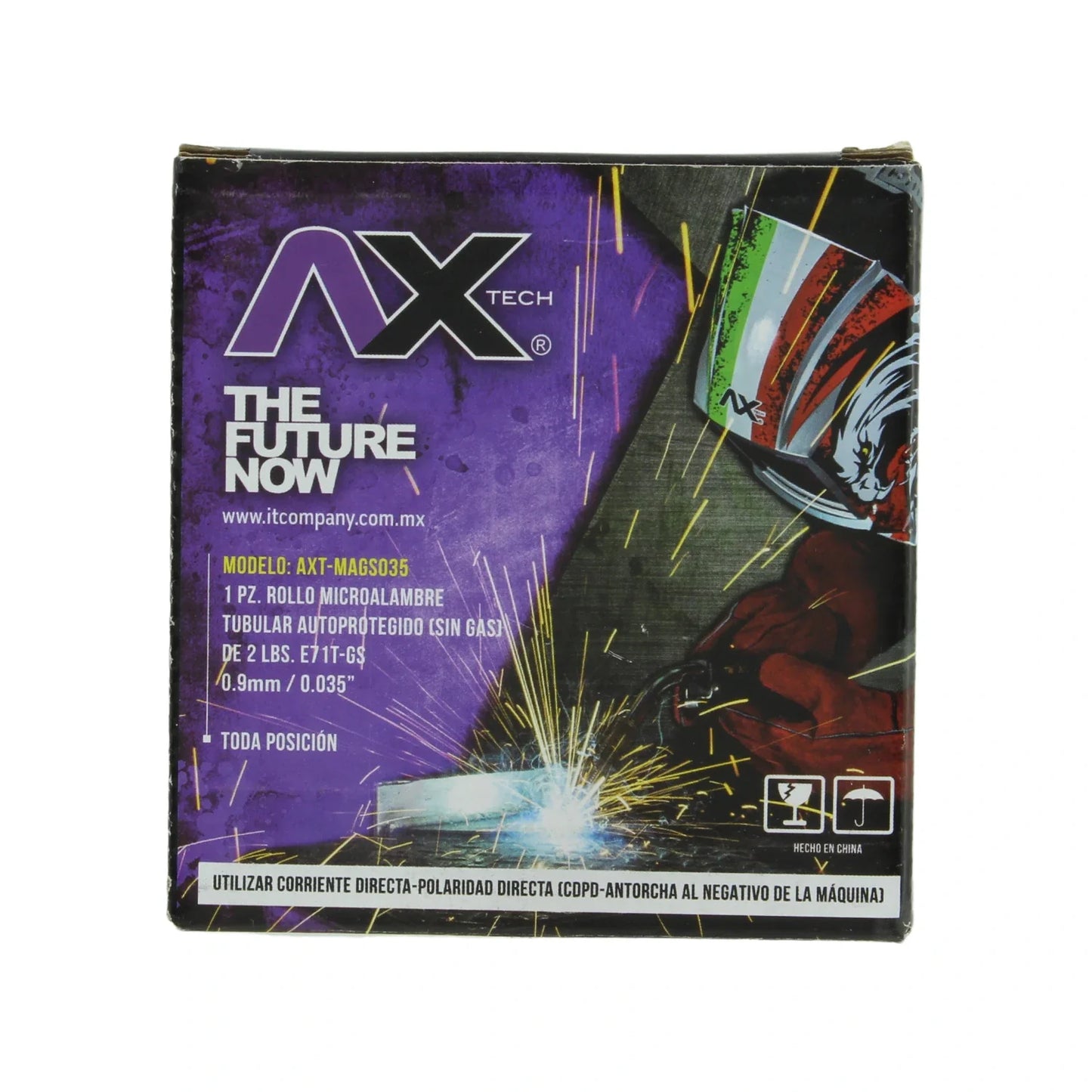 Microalambre tubular 0.035" de 1 kg sin gas Ax -Tech MAGS035