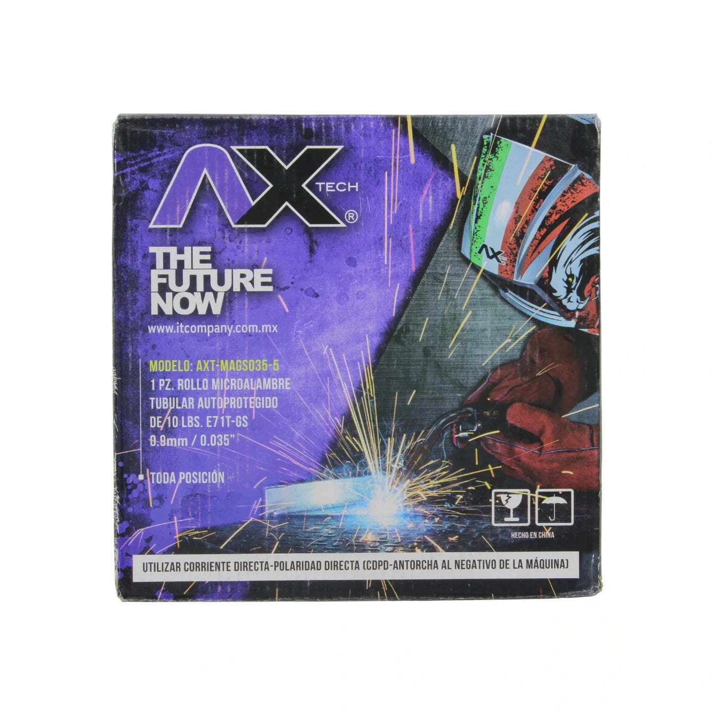 Microalambre tubular 0.035" de 5 kg sin gas Ax -Tech MAGS035-5