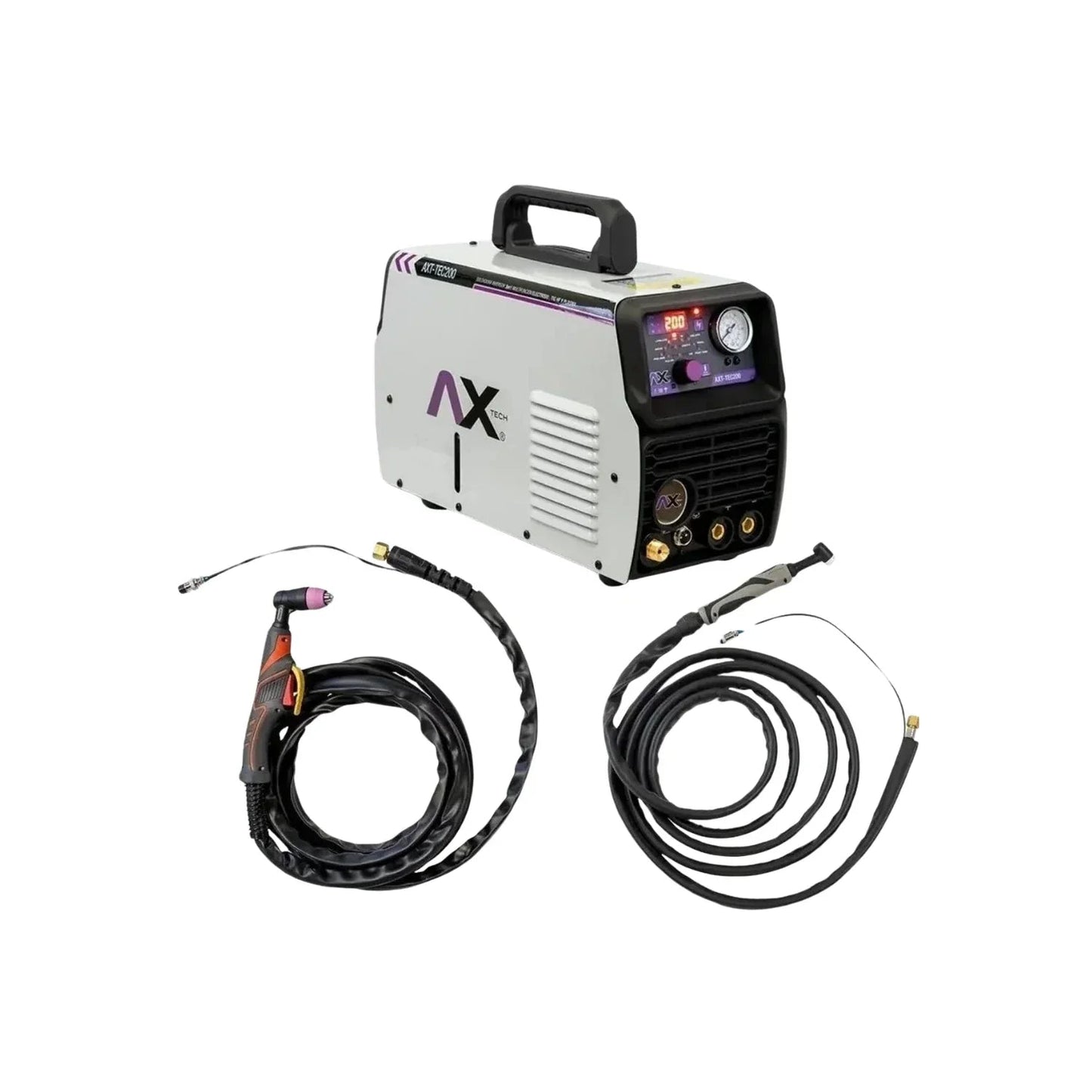 Soldadora inversora Axtech 200A TIG plasma electrodo gris con antorchas de corte y soldadura