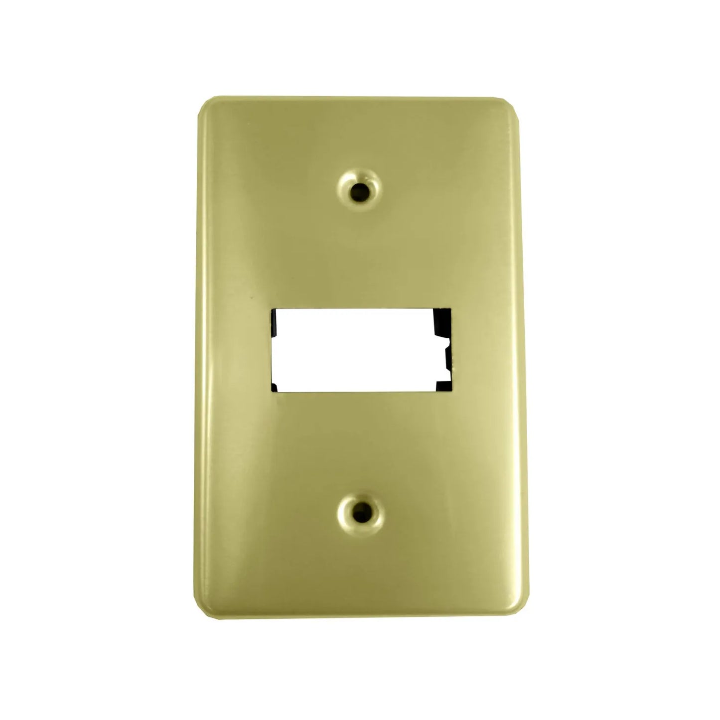 Fabricada en aluminio.,Chasis de plástico.,Placa de una ventanA,127 V - 10 A - 60 Hz.,Incluye tornillos.,Para apagadores tipo italiano.