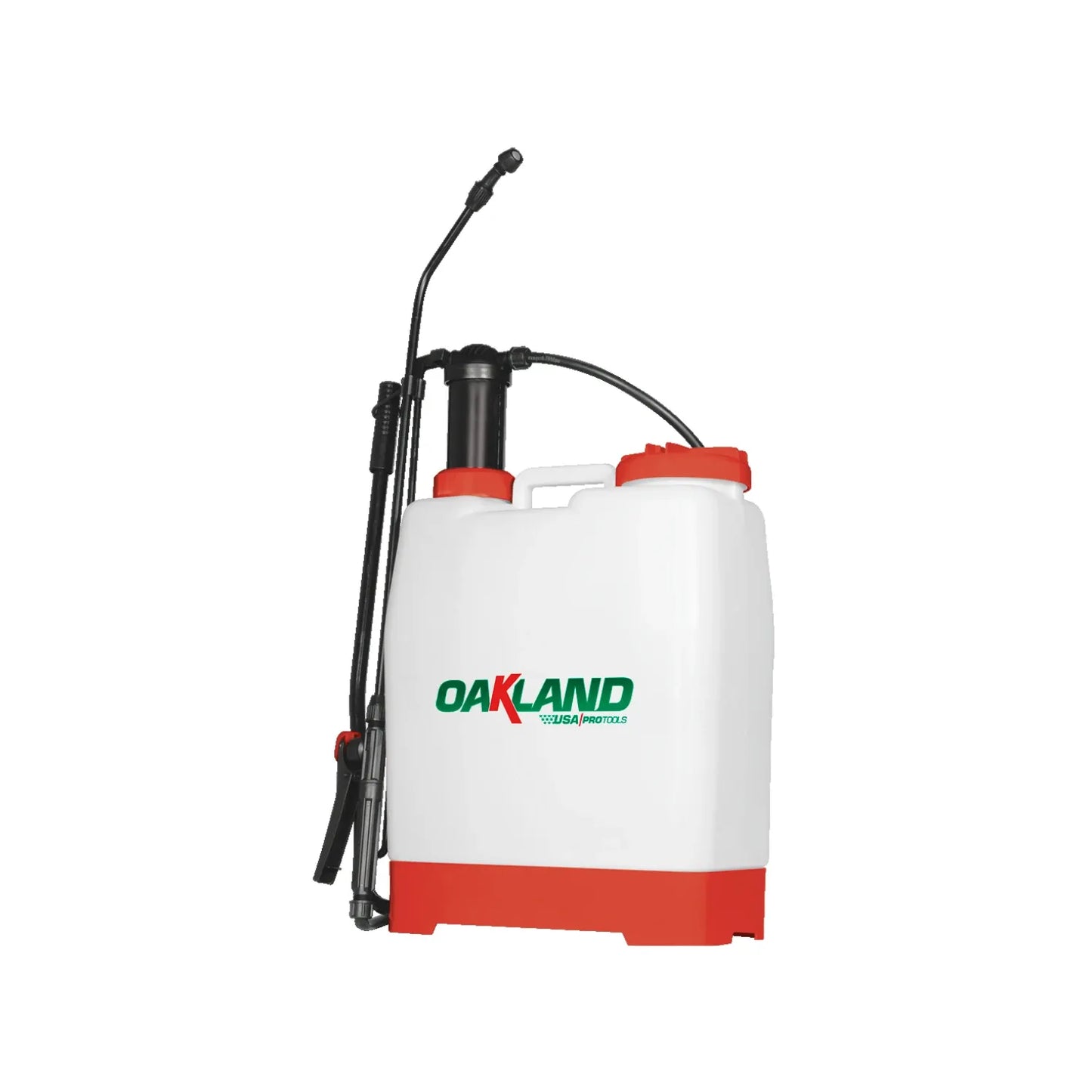 Bomba fumigadora de mochila Oakland 20 litros, blanca con base roja, para jardín y agricultura profesional