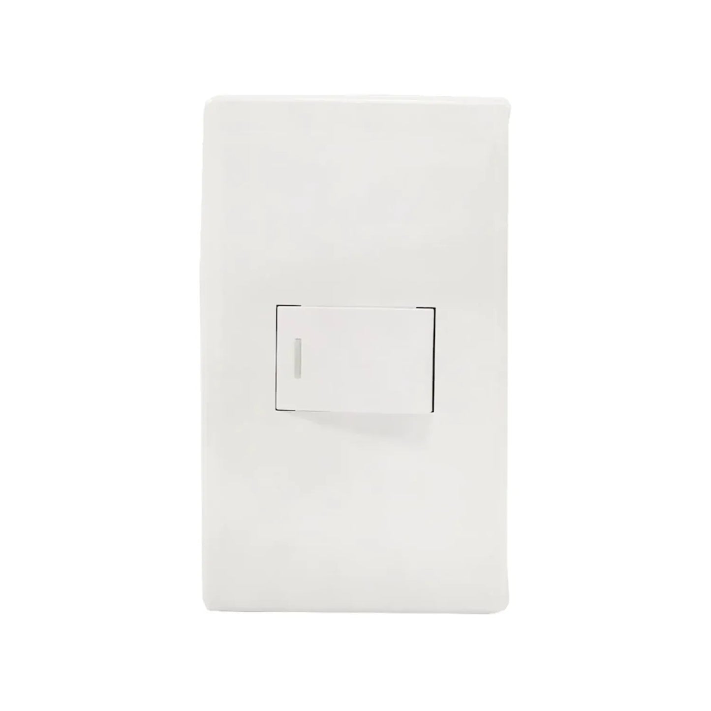 Fabricada de plástico ABS,Placa un apagador sencillo.,127 V- 10 A – 60 Hz,Fácil instalación.,Línea Venecia Italia.,NOM-003-SCFI-Vigente.