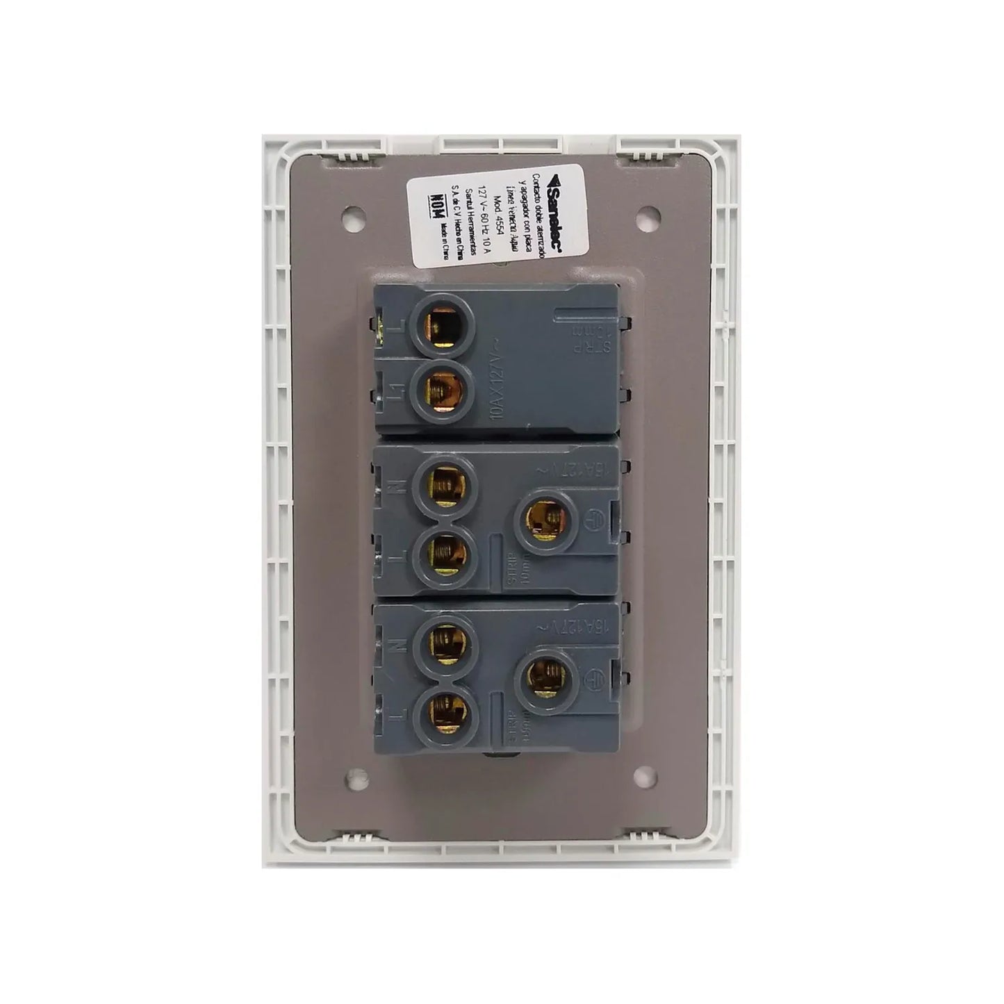 Placa 1 apagador/2 contactos azul Sanelec 4554 venecia