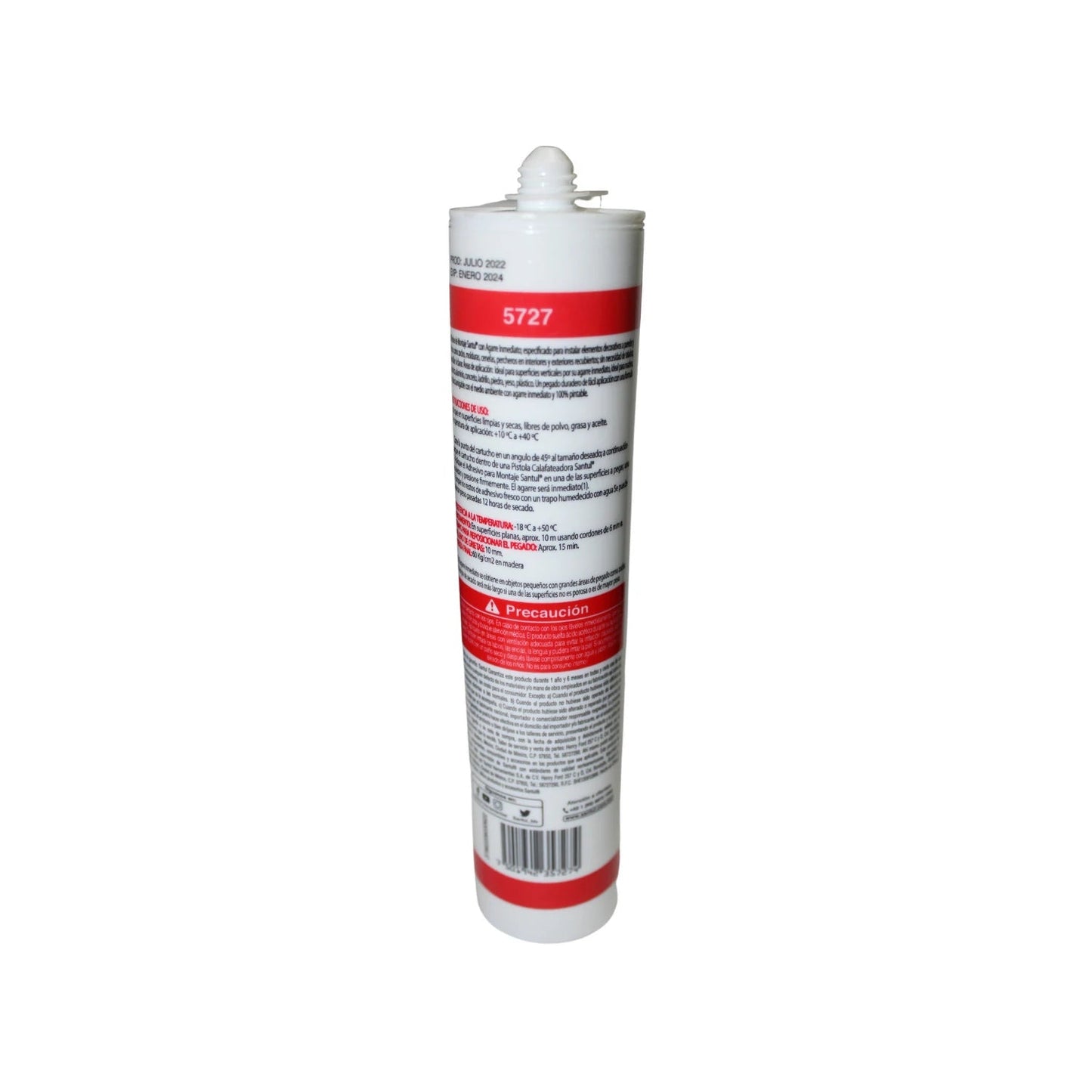 Adhesivo de montaje multiusos blanco en cartucho 300ml para pistola calafateadora, código 5727