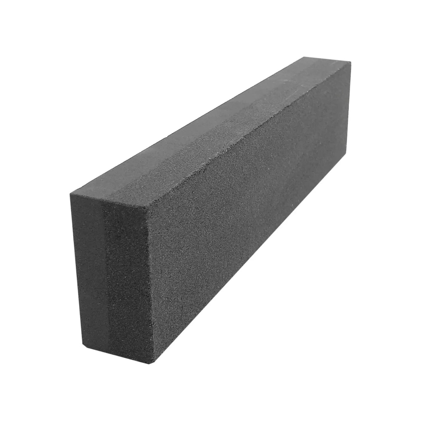 Piedra de afilar rectangular gris oscuro de grano grueso, ideal para afilar y mantener filos de herramientas