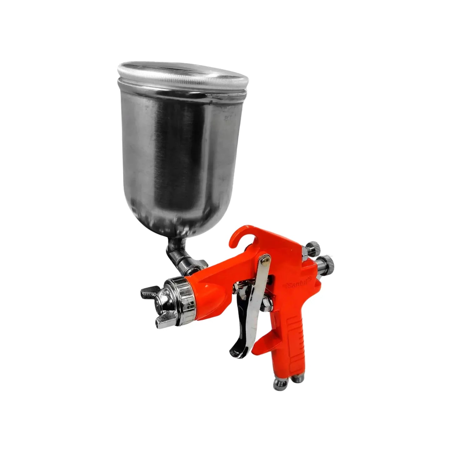 Vaso multiposicion de aluminio de 400 ml,Válvula reguladora de rocio.,Boquilla de laton solido y flujo de aire controlado.,Pistola de succion con ajuste de abanico 22cm y conector macho de 1/4 NPT