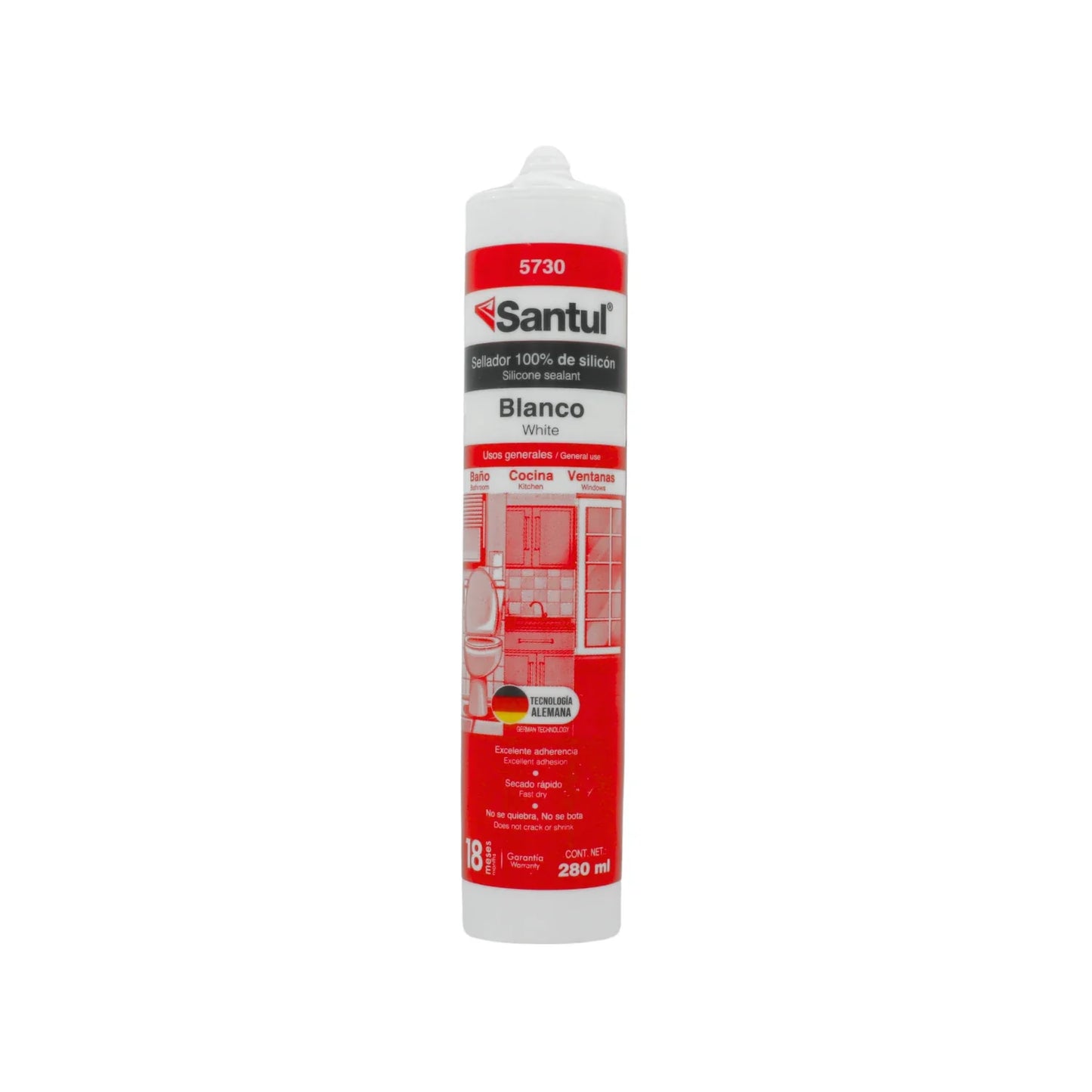 Silicón blanco 280 ml uso general Santul 5730