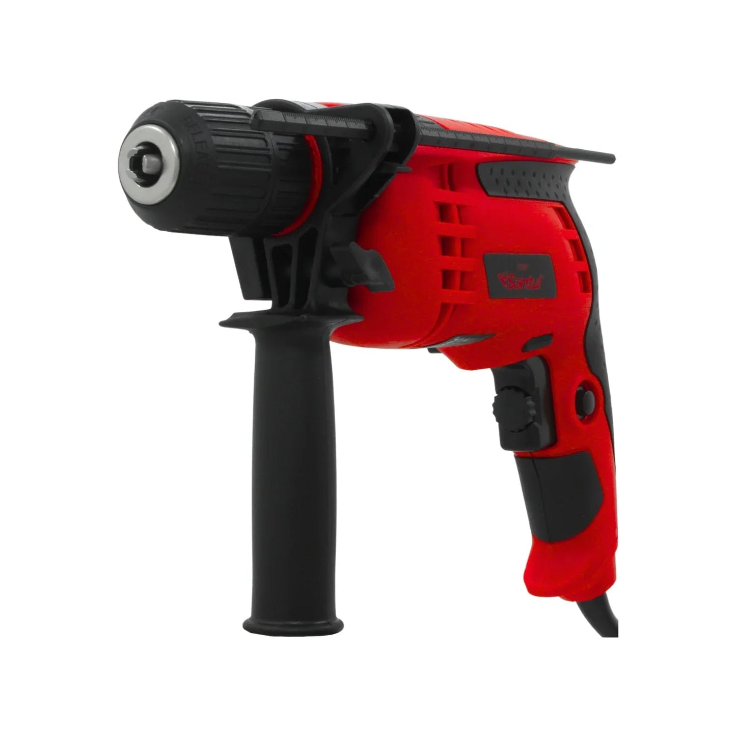 Rotomartillo eléctrico Santul 1/2 pulgada rojo y negro con mango auxiliar y medidor de profundidad