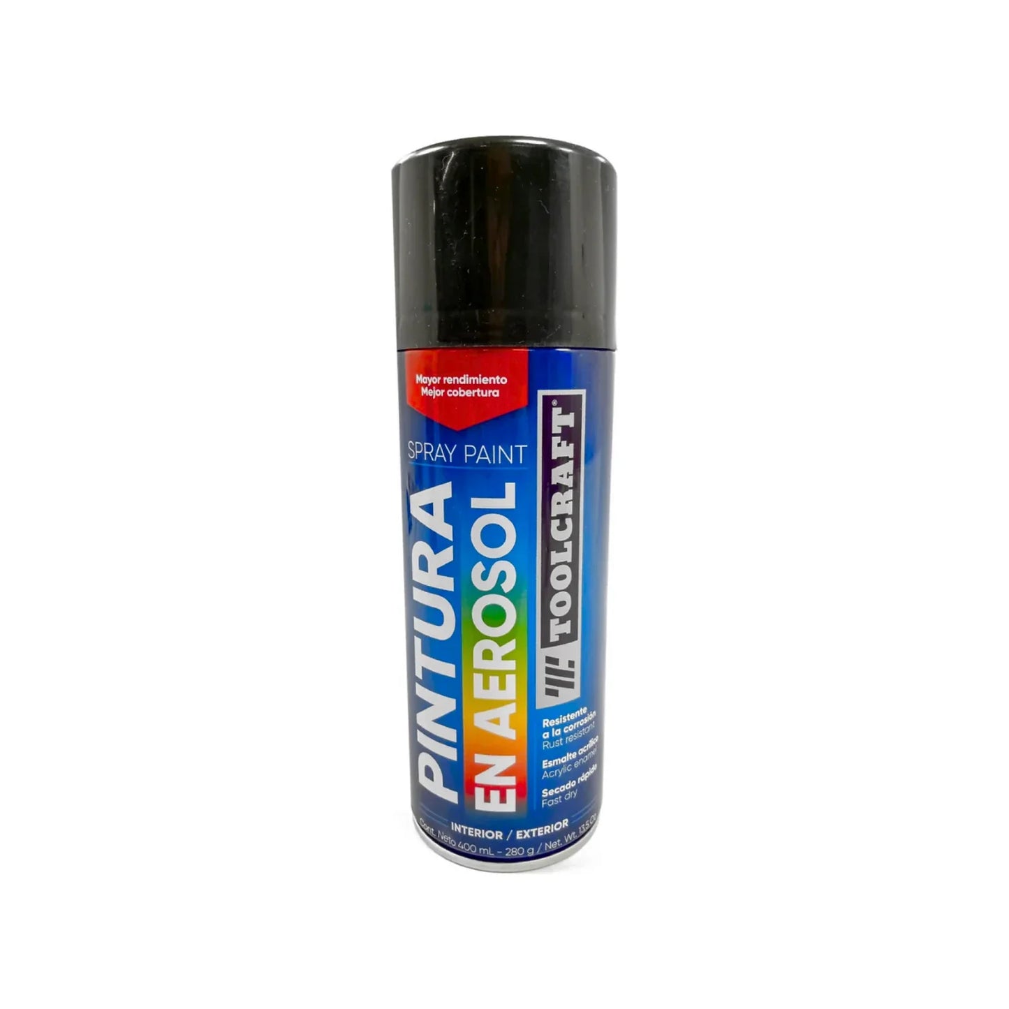 Lata de 400 ml - 400 g,Para uso en interiores y exteriores (no contiene plomo).,Color básico de mayor rendimiento y mejor cobertura.,Secado rápido.,Venta, solo en tienda física.