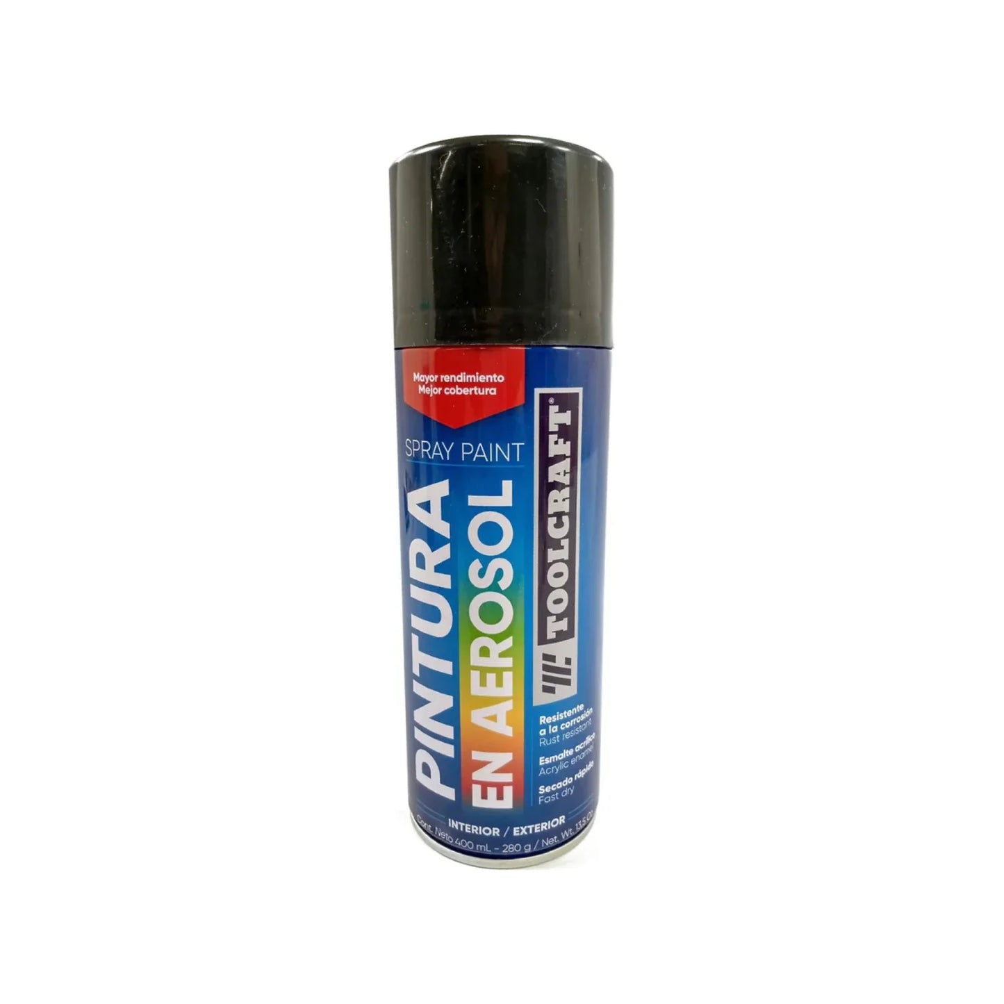 Lata de 400 ml - 400 g,Para uso en interiores y exteriores (no contiene plomo).,Color básico de mayor rendimiento y mejor cobertura.,Secado rápido.,Venta, solo en tienda física.