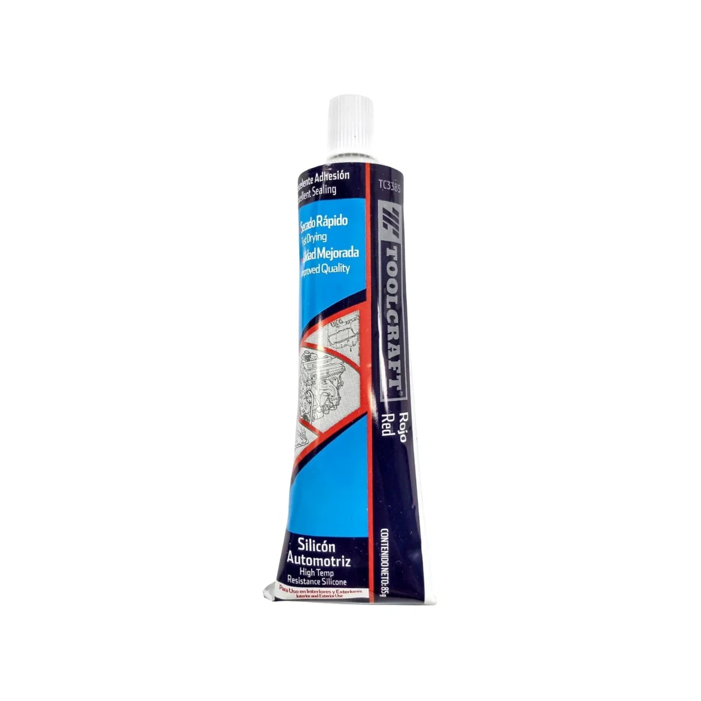 Silicón rojo 85 g uso automotriz Toolcraft TC3385