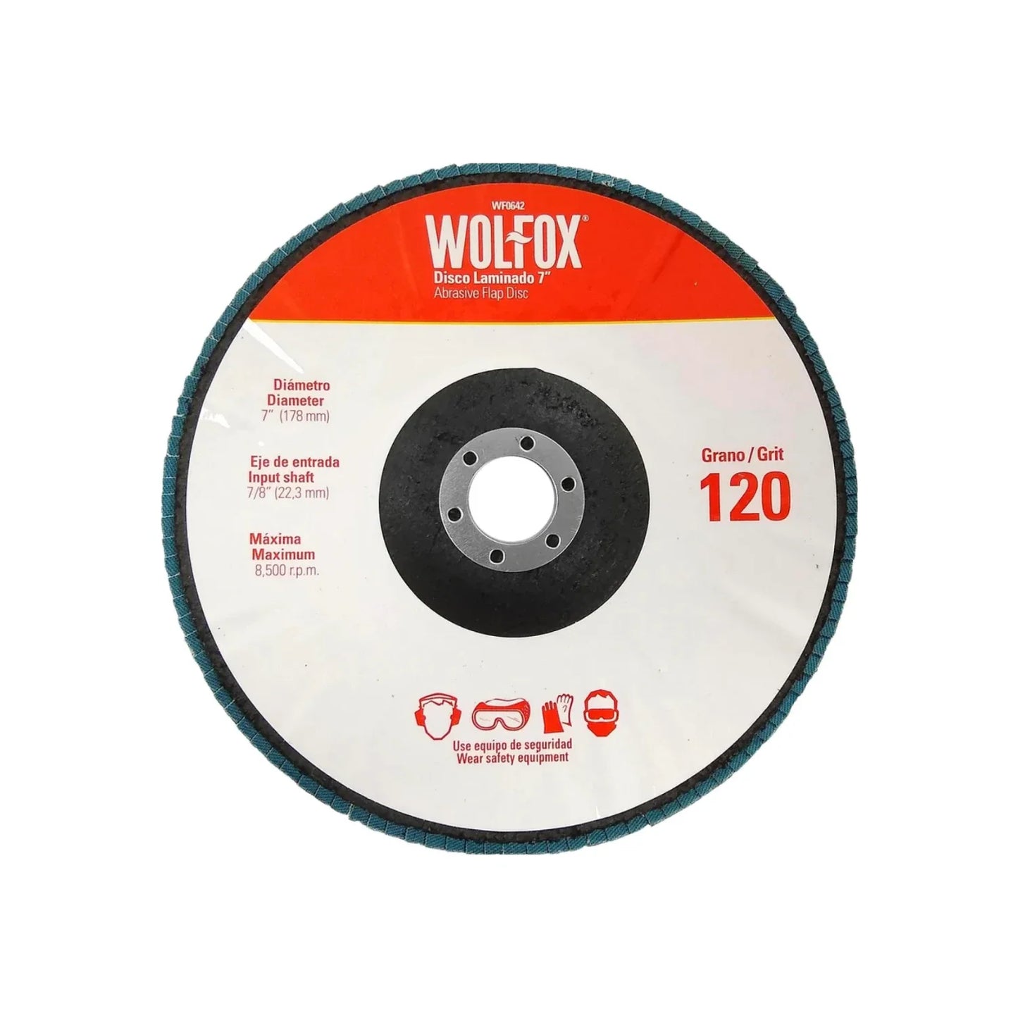 Disco 7" laminado grano 120 Wolfox WF0642