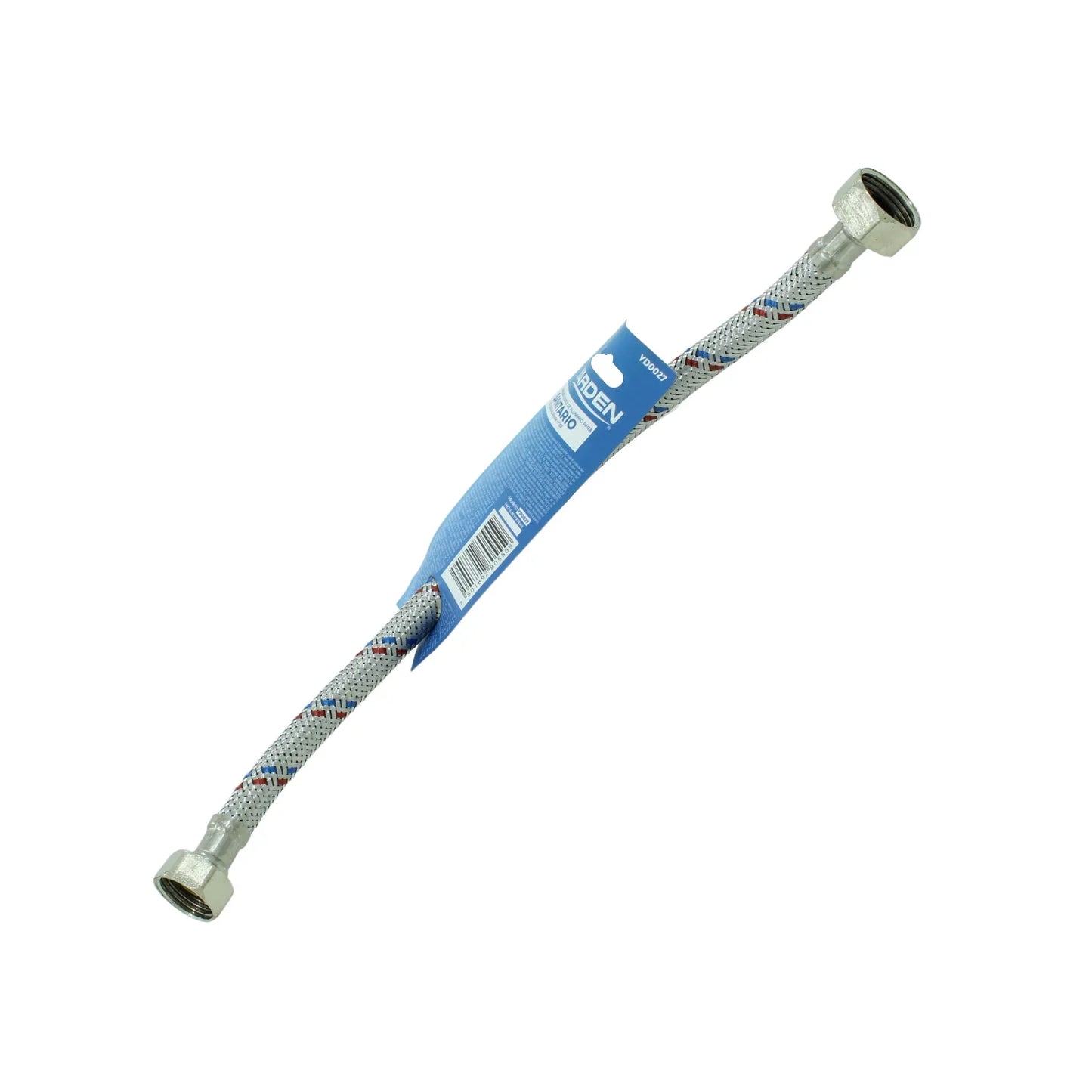 Manguera flexible de metal para agua.,Manguera interna de EPDM.,Para usarse en conexiones de tuberias de agua WC,Espiga de espigA,Presión máxima: 90 PSI,Temperatura máxima: 80 ˚C,Medida: 1/2"x7/8",Largo: 35 cm