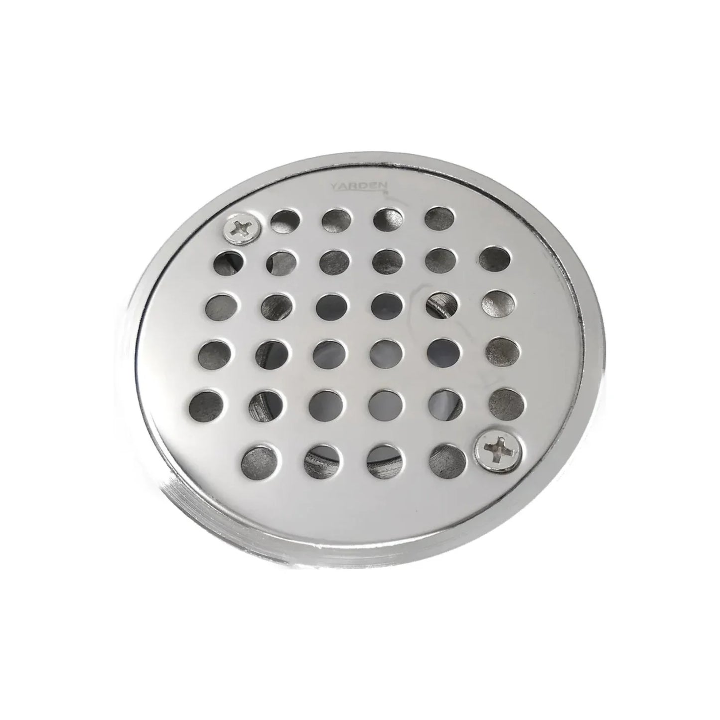 Coladera fabricada en zinc.,Rejilla de puntos de acero inoxidable.,Diámetro de salida 44 mm,Coladera redonda 3 1/2" fija.