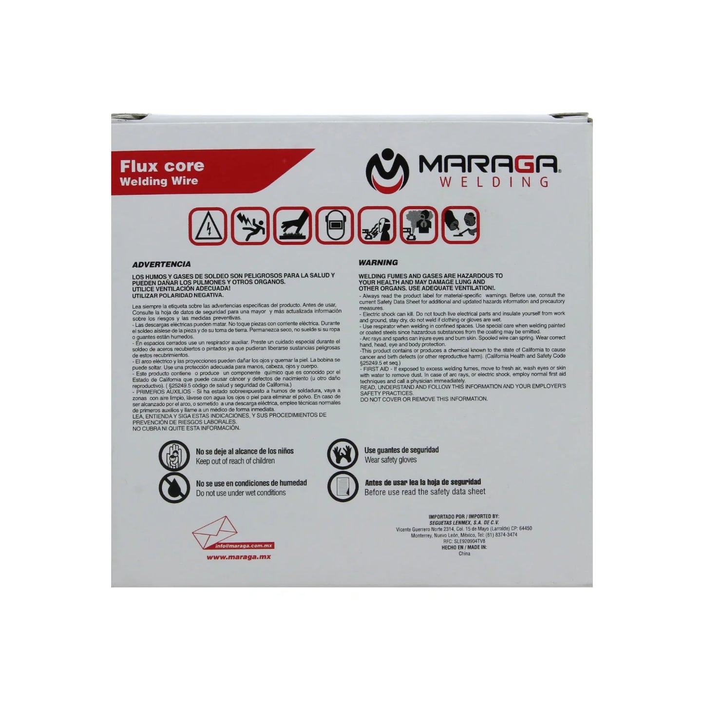 Microalambre tubular 0.030" de 1 kg sin gas Maraga Welding MW-E71TGS-30
