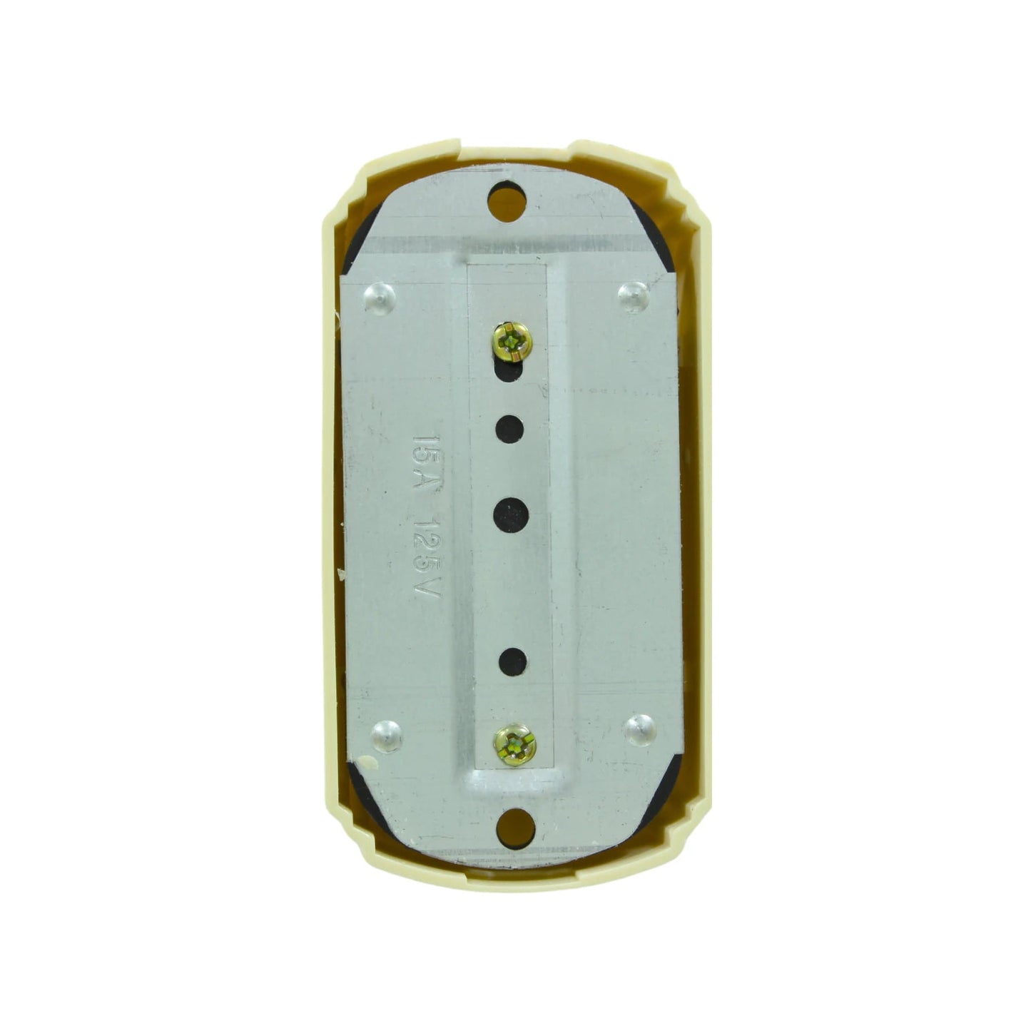 Contacto doble aterrizado marfil 15A 125V, tomacorriente dúplex para instalación eléctrica