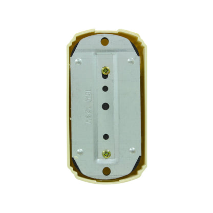 Contacto doble aterrizado marfil 15A 125V, tomacorriente dúplex para instalación eléctrica