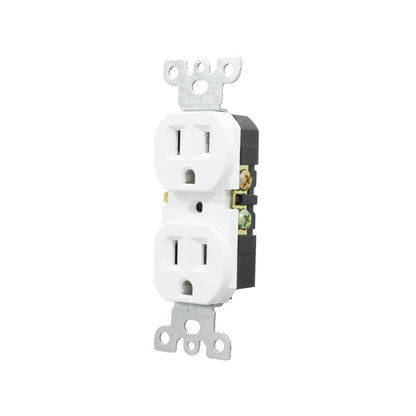Contacto dúplex eléctrico blanco 15A 125V para instalación residencial