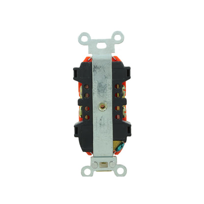 Contacto dúplex naranja de tierra aislada, grado comercial, para seguridad eléctrica superior.