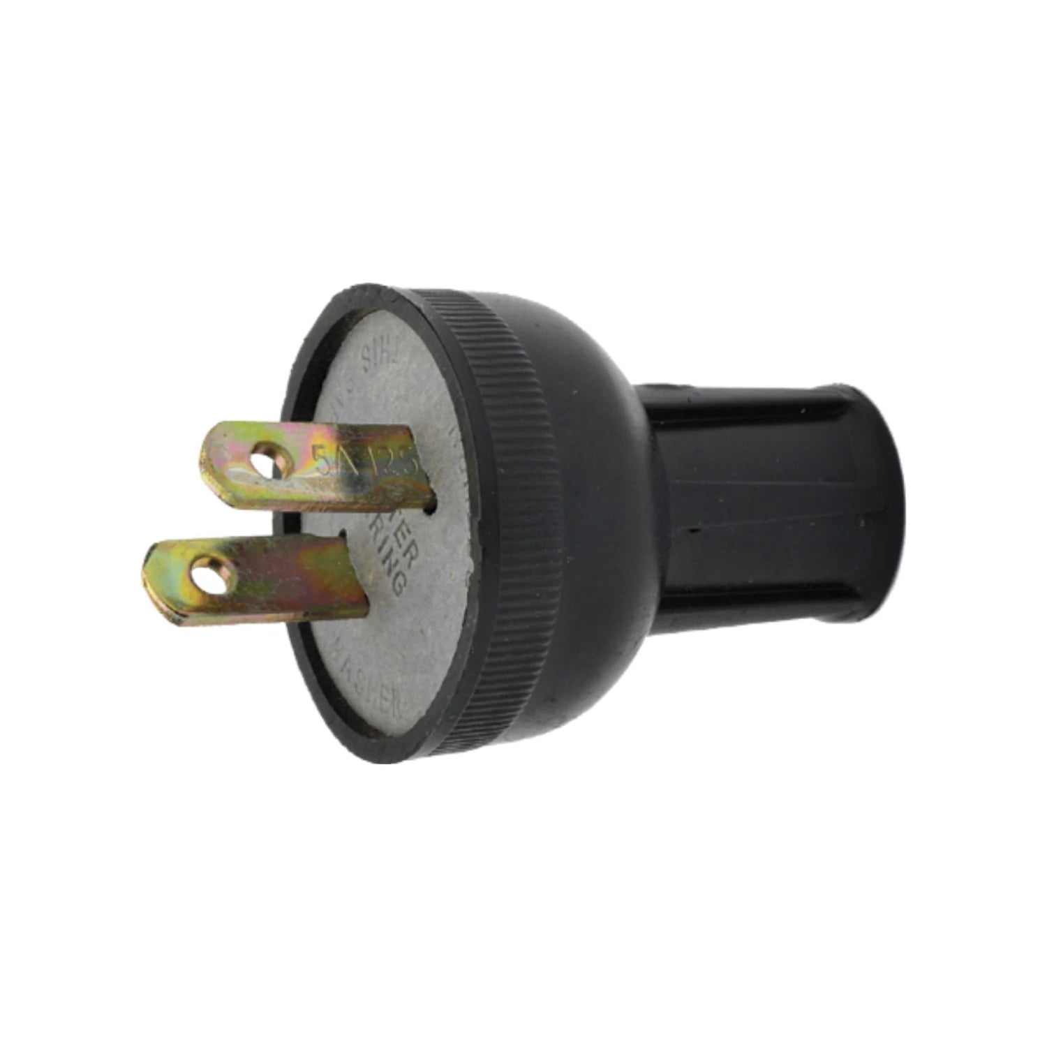 Clavija eléctrica ovalada negra de 2 puntas latonadas, 5A 125V, para reparación o extensiones domésticas