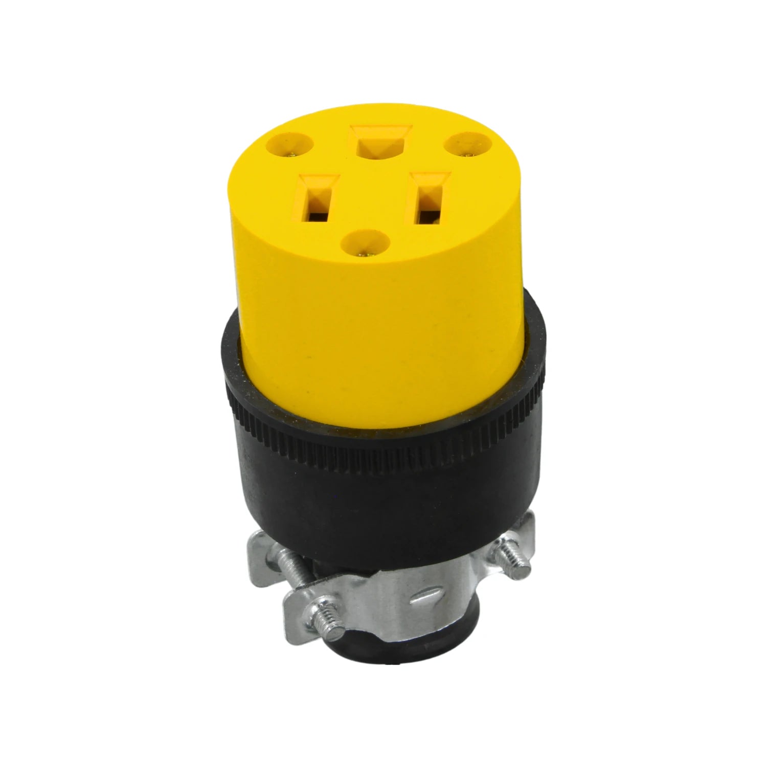 Contacto industrial aterrizado Argos 3 polos, amarillo y negro, para uso rudo