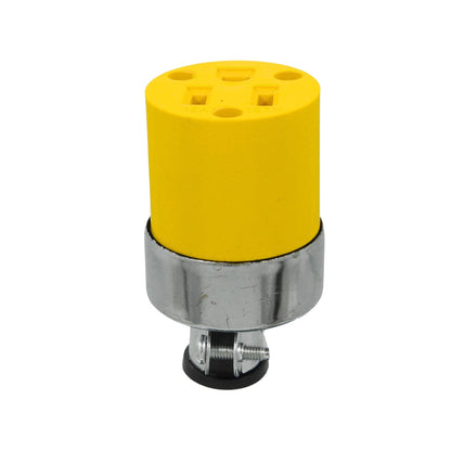 Contacto eléctrico industrial amarillo 15A 127V aterrizado