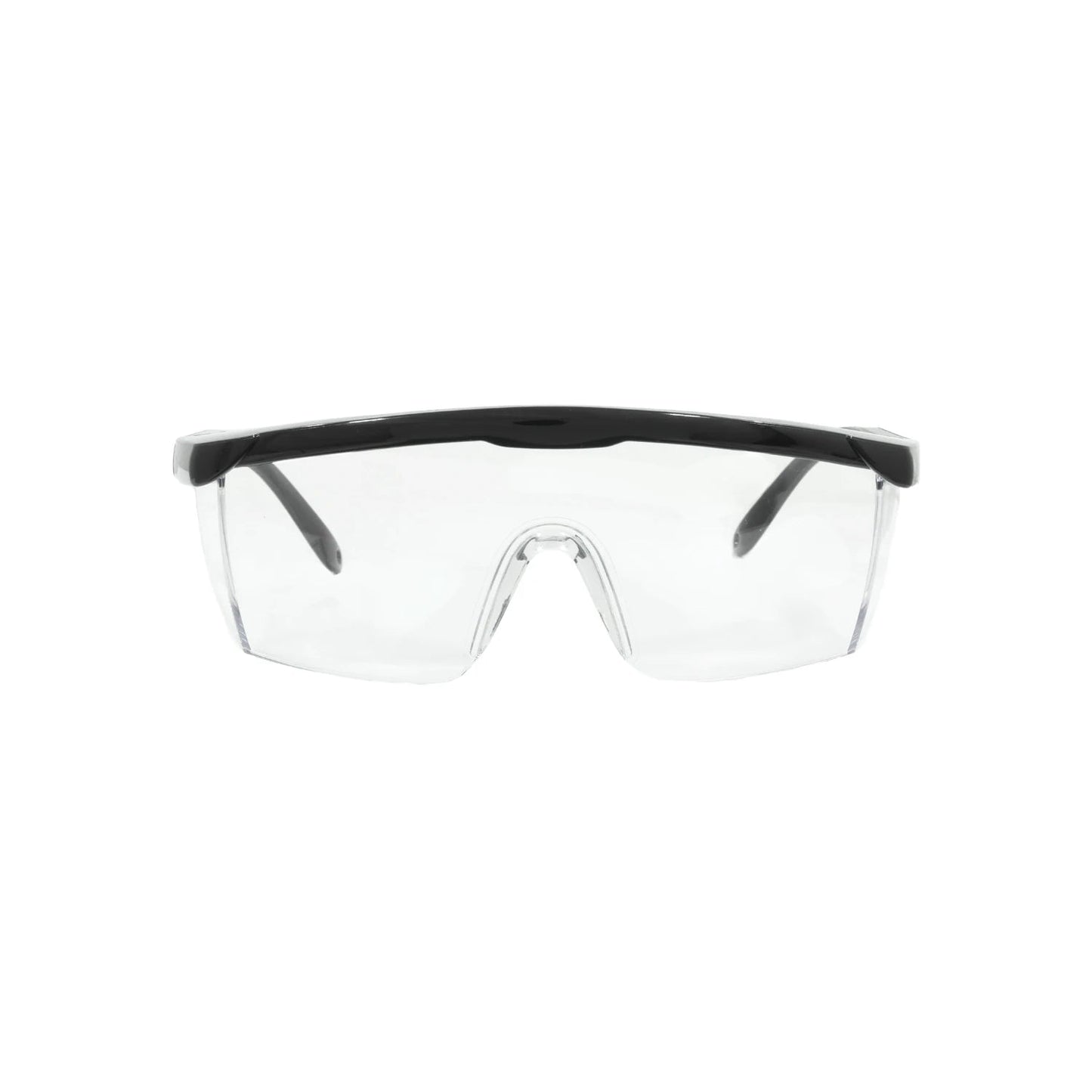 Lente de seguridad Argos transparente con montura negra, protección ocular para trabajos de ferretería.