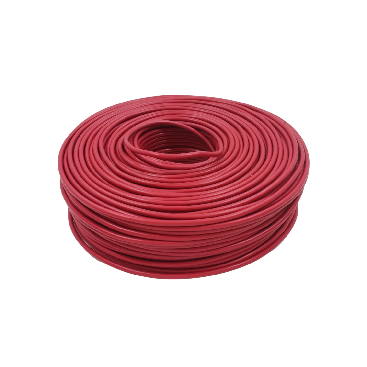 Cable eléctrico rojo calibre #10 en rollo de 100 metros para instalaciones.