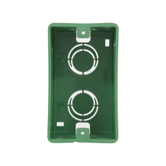 Chalupa eléctrica plástica Argos verde 2x4, caja de registro para instalación de tomas e interruptores.