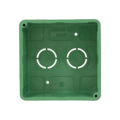 Caja eléctrica cuadrada verde Argos 3x3 pulgadas, para instalaciones de cableado y conexiones