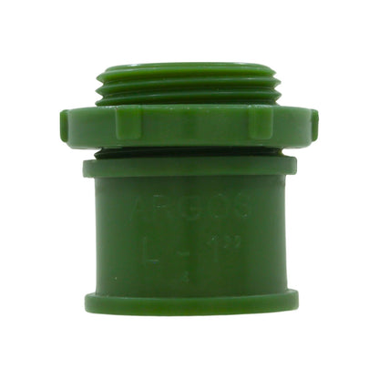 Conector conduit PVC Argos verde 1 pulgada, ligero, con rosca macho para cableado eléctrico.
