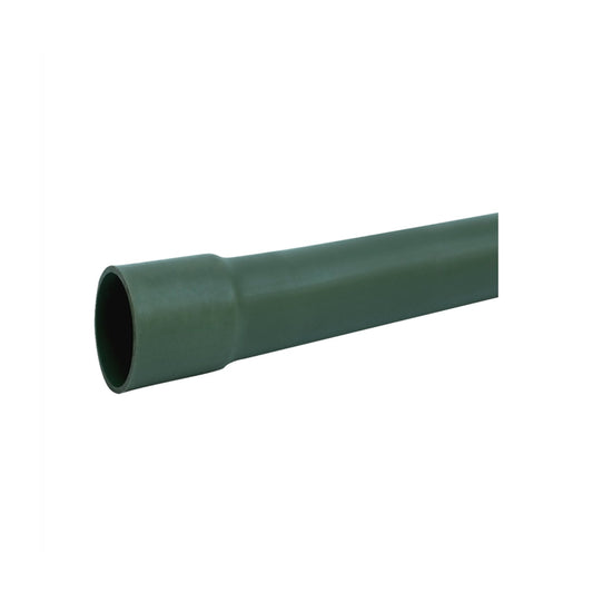 Tubo conduit PVC verde 3/4 (19mm) ligero con campana para protección de cables eléctricos