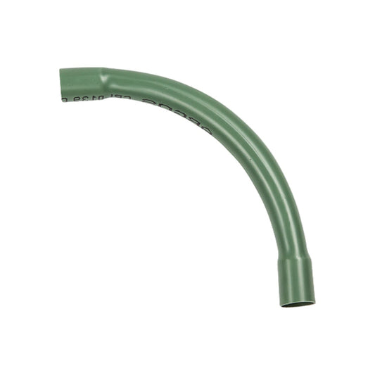 Codo conduit PVC verde Argos para canalización eléctrica y protección de cables