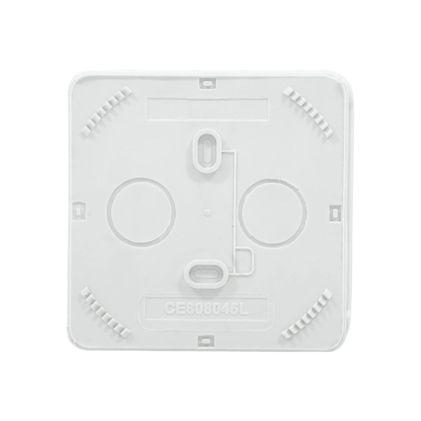 Caja de registro estanca eléctrica de plástico blanco 80x80x45mm con pretroquelados para conexiones.