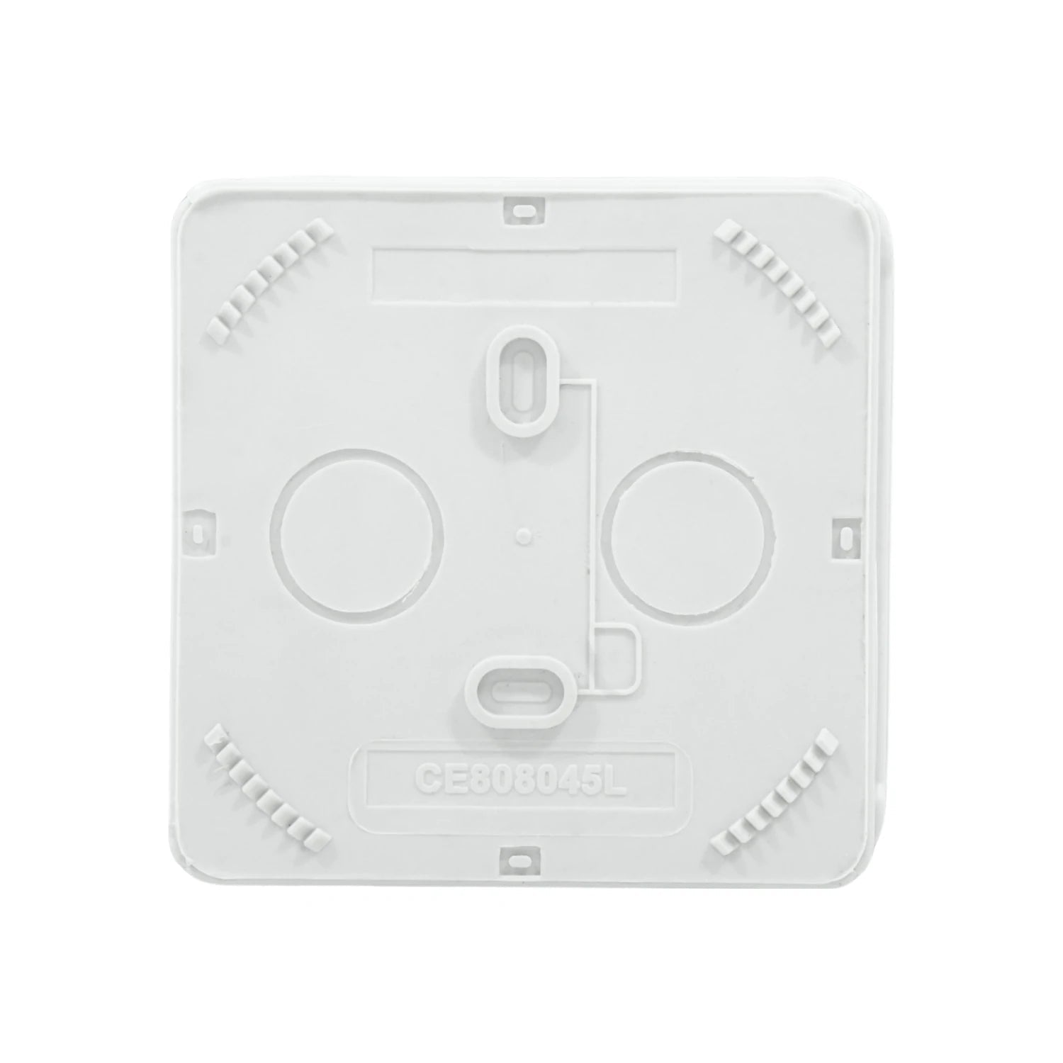 Caja de registro estanca eléctrica de plástico blanco 80x80x45mm con pretroquelados para conexiones.