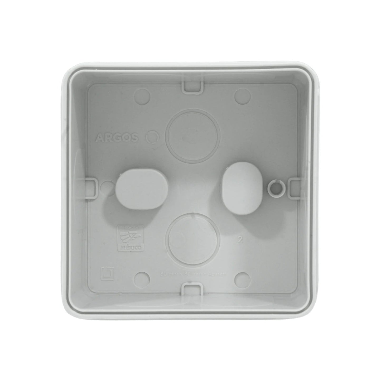 Caja estanca Argos PVC lisa gris 80x80x45mm para proteger conexiones eléctricas y empalmes.
