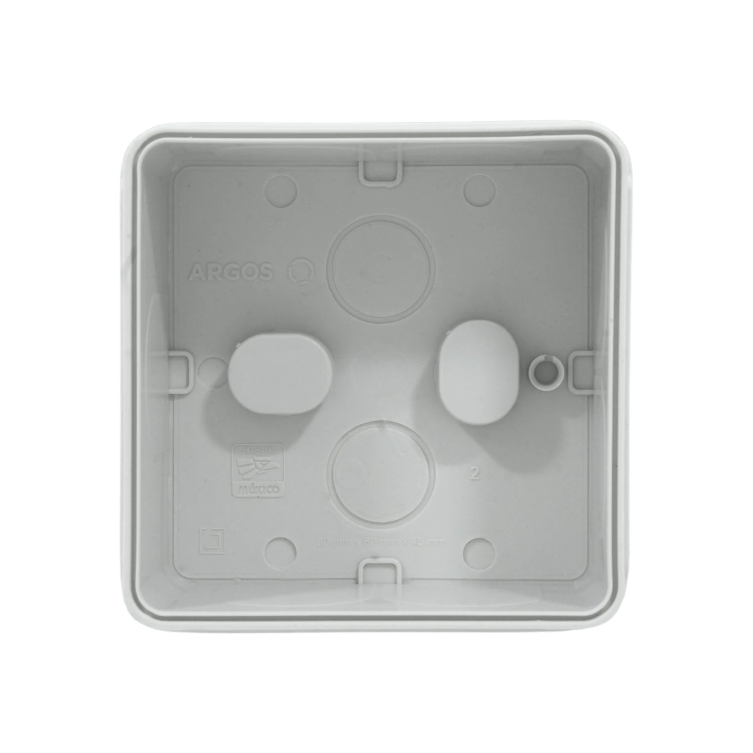 Caja estanca Argos PVC lisa gris 80x80x45mm para proteger conexiones eléctricas y empalmes.