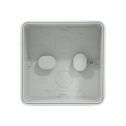 Caja estanca Argos PVC lisa gris 80x80x45mm para proteger conexiones eléctricas y empalmes.