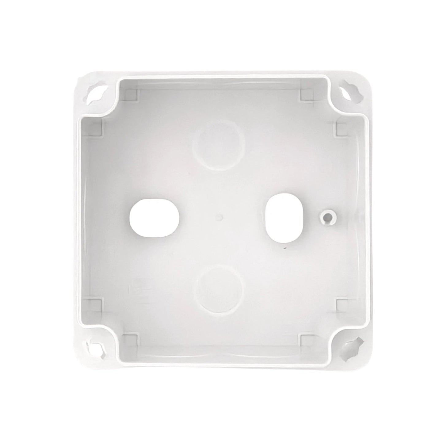 Caja estanca de plástico blanca cuadrada para conexiones eléctricas, montaje superficial, soportes internos