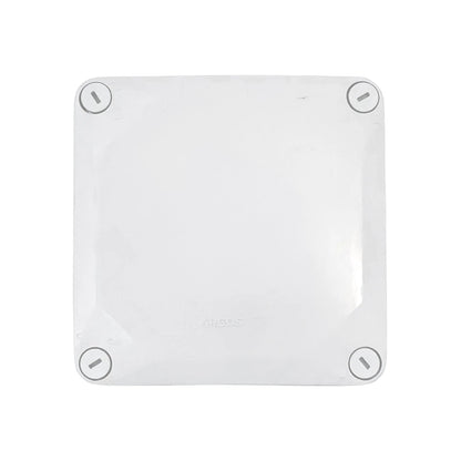 Caja estanca de superficie Argos, cuadrada, color blanco, con tapa de tornillos, para instalaciones eléctricas.