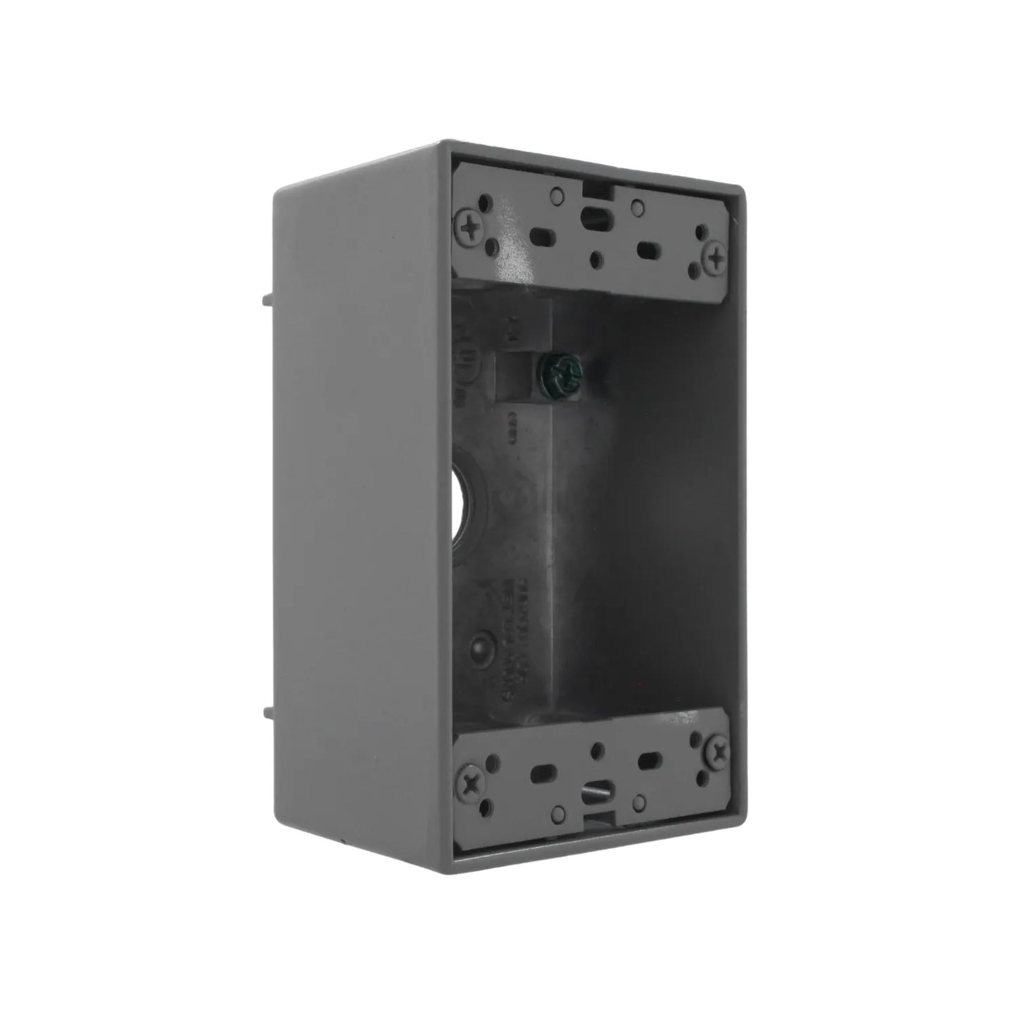 Caja eléctrica exterior gris estanca de una unidad para interruptores o enchufes resistente a la intemperie