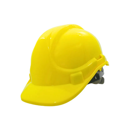 Casco de seguridad amarillo para construcción y obras con suspensión ajustable para protección industrial