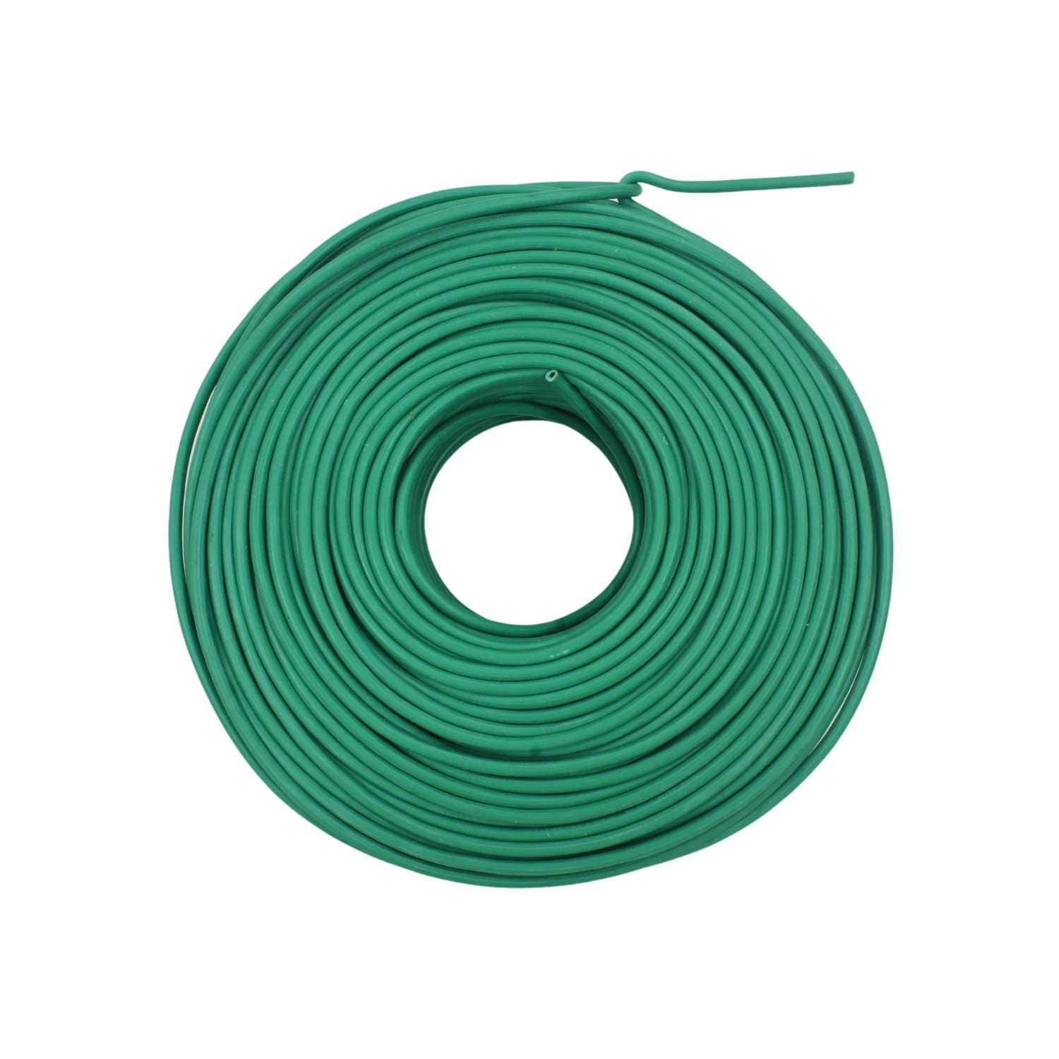 Cable eléctrico verde en rollo, ideal para conexiones y proyectos de ferretería